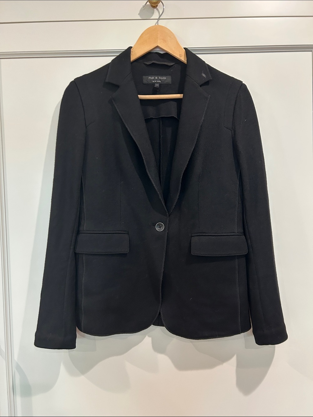 Rag & Bone Black Tailored Single-Button Blazer